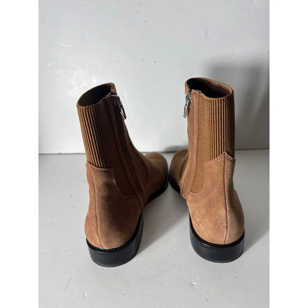 Dolce Vita Gineva Boot Womens 8.5 Brown Suede Leather Ankle Western Boho Neutral